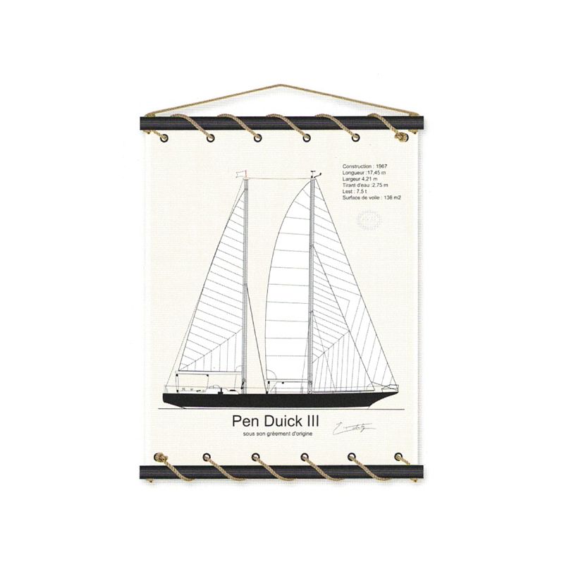 Toile tendue coton Pen Duick 3 - écru