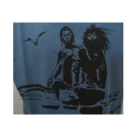 Tee shirt Corto Maltese - Pirogue - bleu - manches courtes