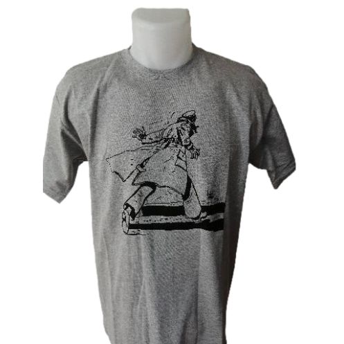 Tee shirt Corto Maltese - Fuir - gris - manches courtes