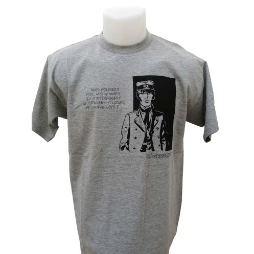 Tee shirt Corto Maltese - Pourquoi - gris - manches courtes Tee shirt Corto Maltese - Pourquoi - gris - manches courtes