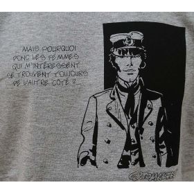 Tee shirt Corto Maltese - Pourquoi - gris - manches courtes