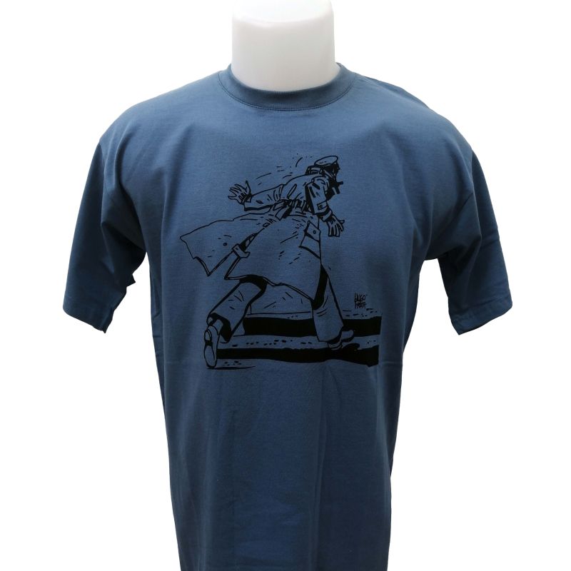 Tee shirt Corto Maltese - Fuir - bleu - manches courtes