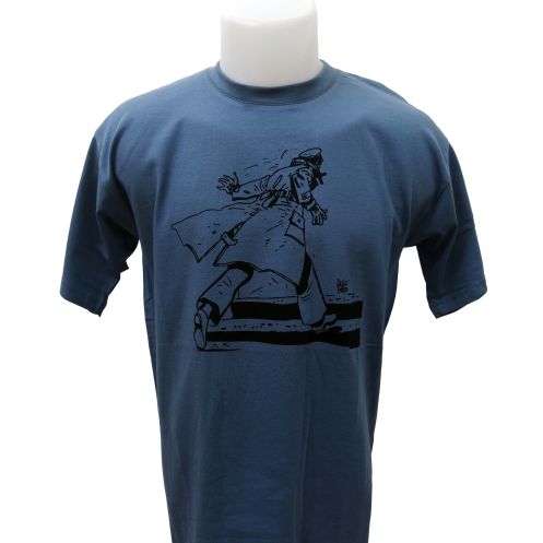 Tee shirt Corto Maltese - Fuir - bleu - manches courtes