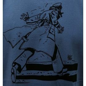 Tee shirt Corto Maltese - Fuir - bleu - manches courtes