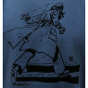 Tee shirt Corto Maltese - Fuir - bleu - manches courtes