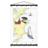 Toile tendue coton carte marine peinte - Régate à Saint Tropez