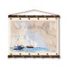 Toile tendue coton carte marine peinte - Echouage à la Rochelle