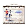 Toile tendue coton carte marine peinte - Souvenirs de Cabourg