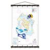 Toile tendue coton carte marine peinte - Plongée à Bora Bora