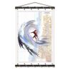 Toile tendue coton carte marine peinte - Le tube de Cap Breton