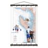 Toile tendue coton carte marine peinte - Direction Fort Boyard