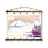 Toile tendue coton carte marine peinte - Sortie du chenal des Needles