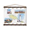 Toile tendue coton carte marine peinte - Balade à l'Île d'Yeu