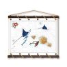 Toile tendue coton carte marine peinte - Tahiti en vue !