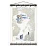 Toile tendue coton carte marine peinte - Grand nord Arctique