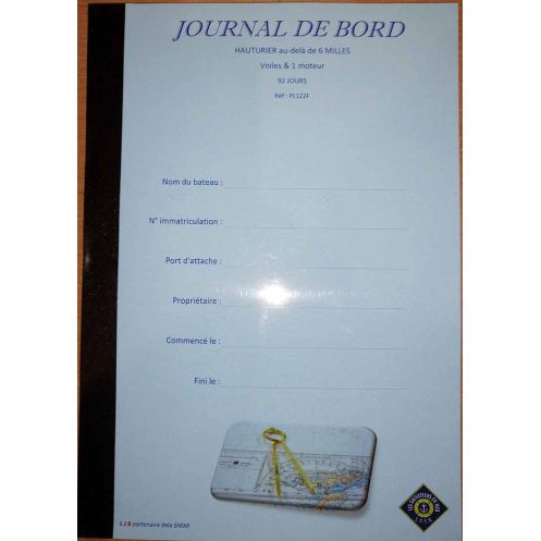 LJB - Journal de bord Hauturier Voiles & 1 Moteur - 92 jours - A4