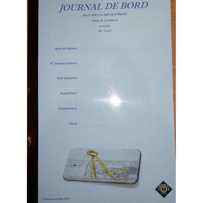 LJB - Journal de bord Hauturier Voiles & 2 Moteurs - 92 jours - A4
