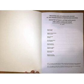 LJB - Registre des appareils de levage / Lifting and cargo handling gear register - Div. 214