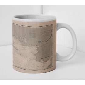 Mug carte marine ancienne - 131 - LORIENT, SAINT, NAZAIRE - FRANCE (Côte Ouest) - ATLANTIQUE - (1829 - ?)