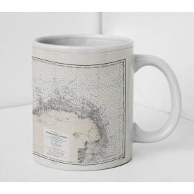 Mug carte marine ancienne - 846 - BARFLEUR (Abords), QUERQUEVILLE, SAINT VAAST LA HOUGUE - FRANCE (Côte Nord) - ATLANTI