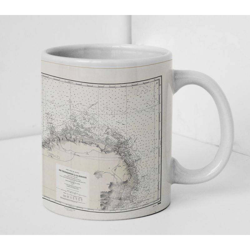 Mug carte marine ancienne - 846 - BARFLEUR (Abords), QUERQUEVILLE, SAINT VAAST LA HOUGUE - FRANCE (Côte Nord) - ATLANTI