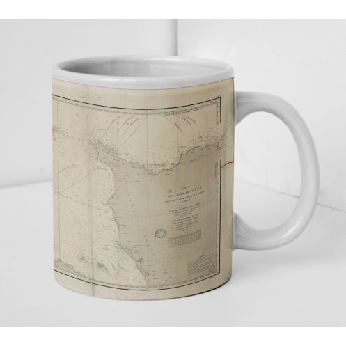 Mug carte marine ancienne - 881 - CARTERET (Havre), BARFLEUR - FRANCE (Côte Nord) - ATLANTIQUE, MANCHE - (1838 - 1984) Mug carte marine ancienne - 881 - CARTERET (Havre), BARFLEUR - FRANCE (Côte Nord) - ATLANTIQUE, MANCHE - (1838 - 1984)