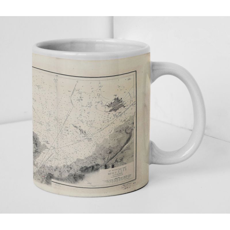Mug old nautical chart - 972 - TREGUIER (Rivière) - FRANCE (Côte Nord) - ATLANTIQUE, MANCHE - (1843 - 1994)