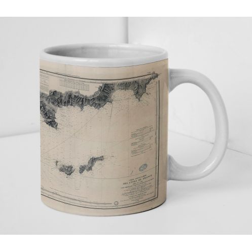 Mug old nautical chart - 980 - CAMARAT (Cap), GIENS (Presqu'île) - FRANCE (Côte Sud) - MEDITERRANEE - (1843 - 1912)