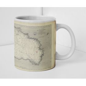 Mug old nautical chart - 3507 - DOUARNENEZ (Baie) - FRANCE (Côte Ouest) - ATLANTIQUE - (1876 - 1909)