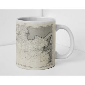 Mug old nautical chart - 3521 - BREST (Abords) - FRANCE (Côte Ouest) - ATLANTIQUE, IROISE (Mer) - (1877 - 1907)