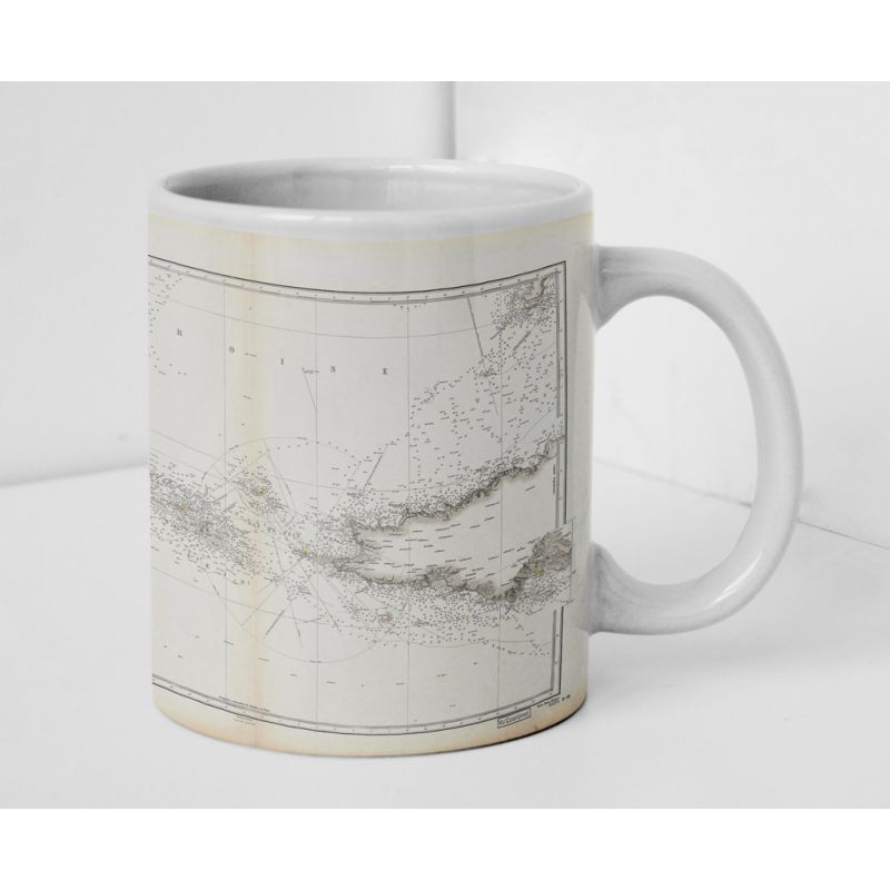 Mug carte marine ancienne - 3525 - SEIN (Chaussée), SEIN (Raz) - FRANCE (Côte Ouest) - ATLANTIQUE, IROISE (Mer) - (1877