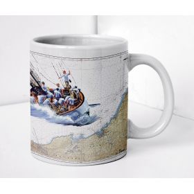 Mug painted nautical chart - A la gite sur la côte Basque