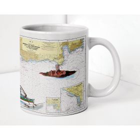 Mug carte marine peinte - Abords de Saint Raphaël