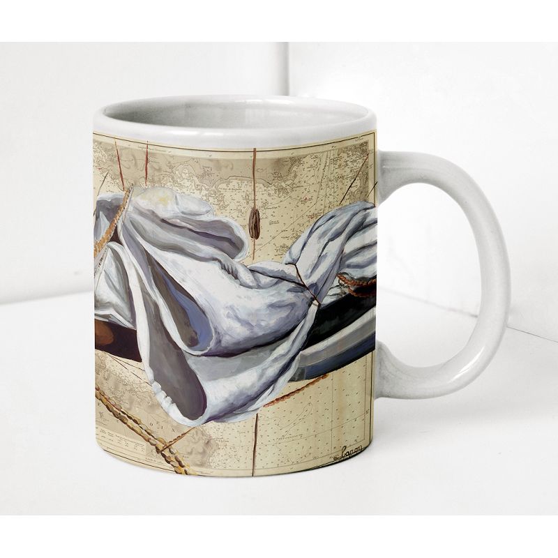 Mug carte marine peinte - Au large de l'Île de Groix