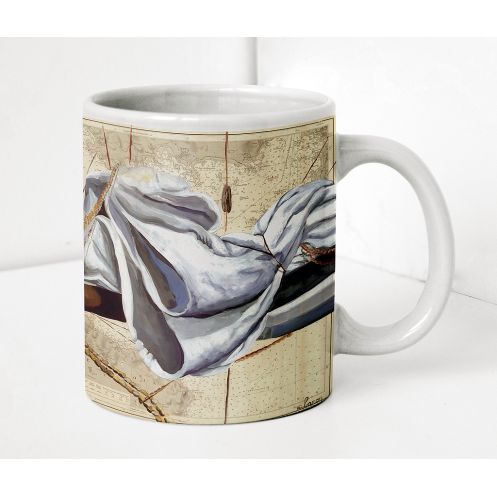 Mug carte marine peinte - Au large de l'Île de Groix