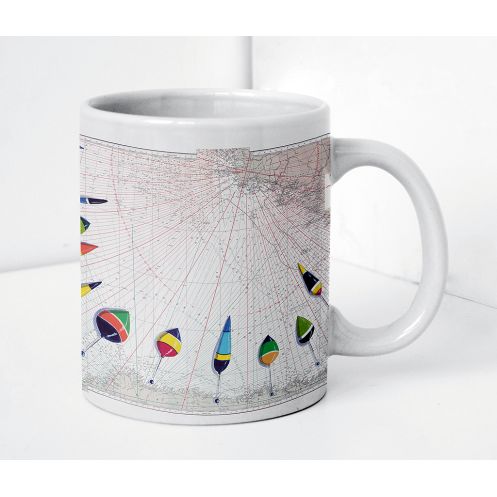 Mug painted nautical chart - Bouchons dans le Golfe de Gascogne