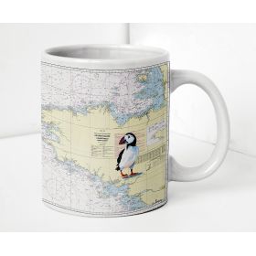 Mug painted nautical chart - Bretagne