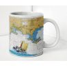 Mug painted nautical chart - Cap sur Porquerolles