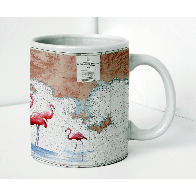 Mug painted nautical chart - Îles d'Hyères à d'aujoud'hui
