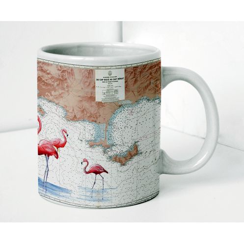 Mug painted nautical chart - Îles d'Hyères à d'aujoud'hui