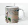Mug carte marine peinte - Phare des baleines sur l'île de Ré