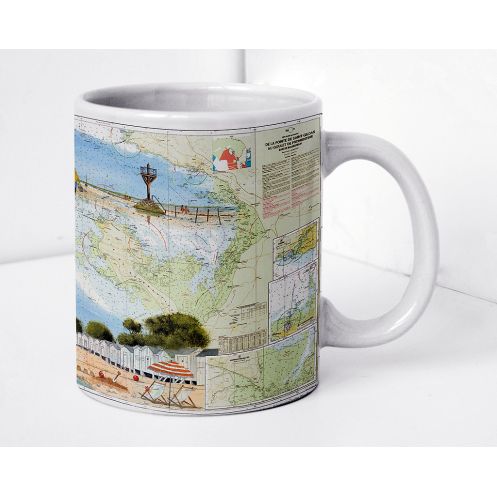 Mug painted nautical chart - Promenade à Noirmoutier