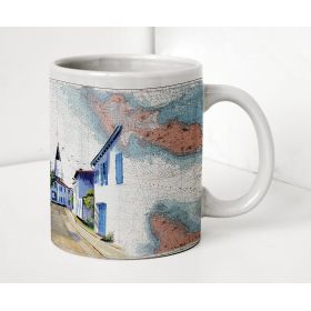 Mug painted nautical chart - Visite d'Ars en Ré