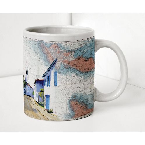 Mug carte marine peinte - Visite d'Ars en Ré