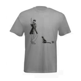 Tee shirt Corto Maltese - Chat - gris - manches courtes