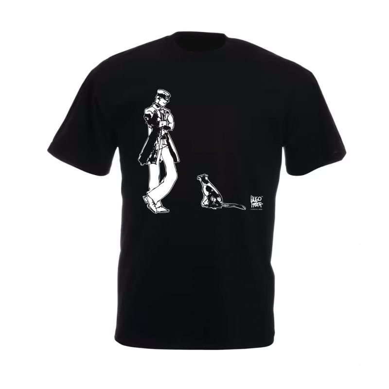 Tee shirt Corto Maltese - Chat - noir - manches courtes
