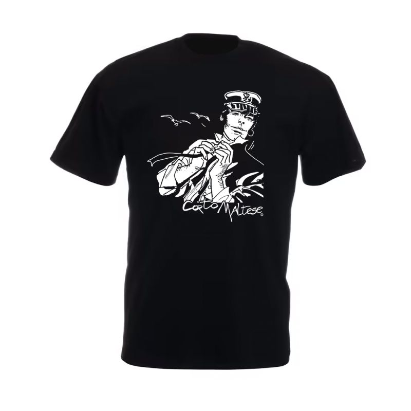 Tee shirt Corto Maltese - Dans le vent - noir - manches courtes