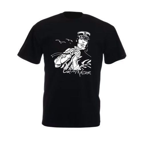 Tee shirt Corto Maltese - Dans le vent - noir - manches courtes Tee shirt Corto Maltese - Dans le vent - noir - manches courtes