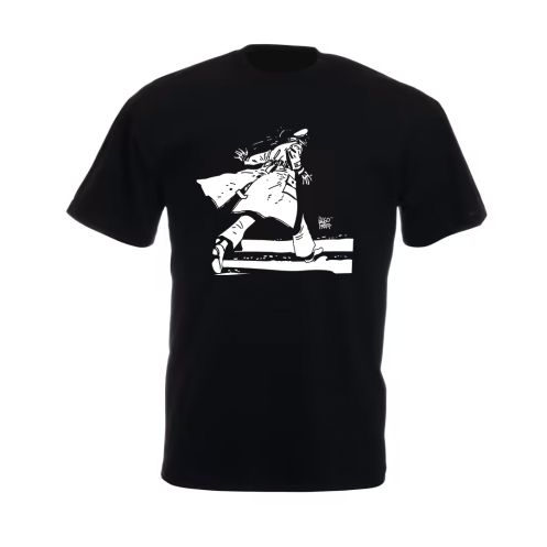 Tee shirt Corto Maltese - Fuir - noir - manches courtes Tee shirt Corto Maltese - Fuir - noir - manches courtes