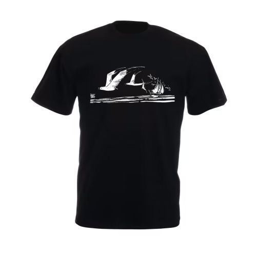 Tee shirt Corto Maltese - Mouettes - noir - manches courtes